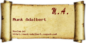 Munk Adalbert névjegykártya